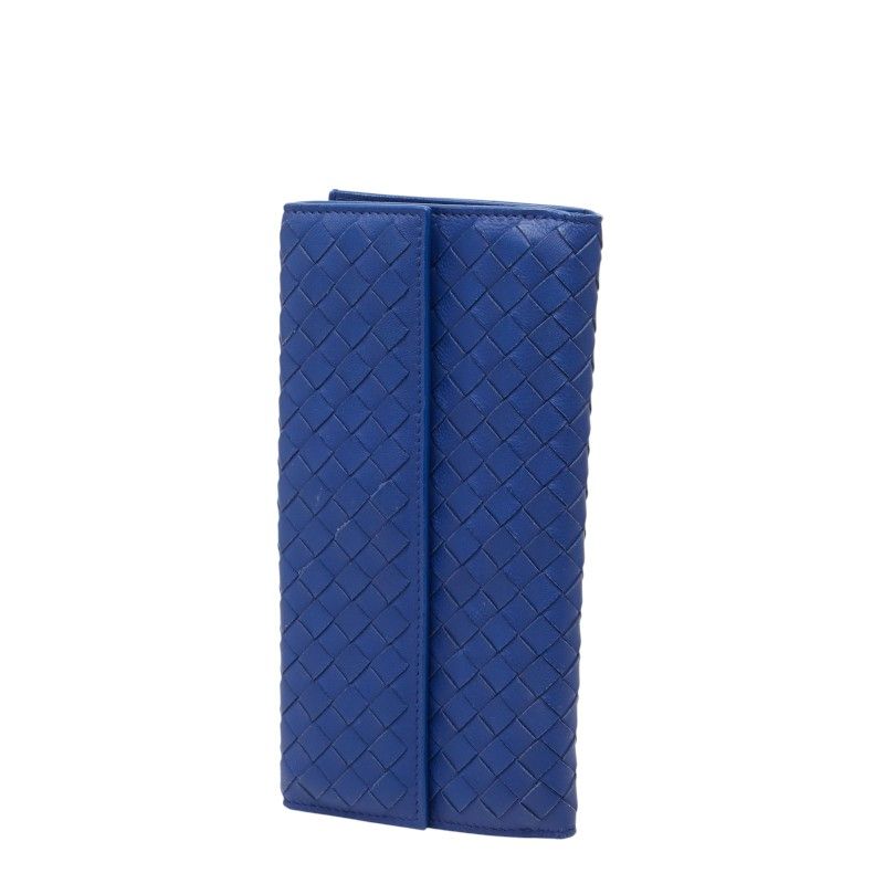Bottega Veneta Intrecciato Long Wallet Blue Leather — view 2