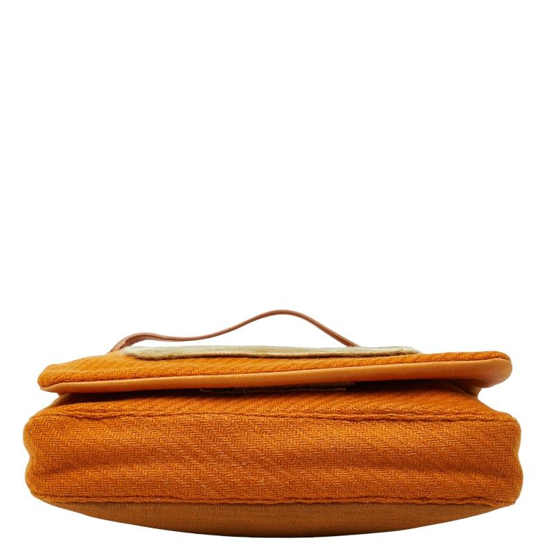 Prada One Shoulder Bag Brown Wool Haraco — view 3