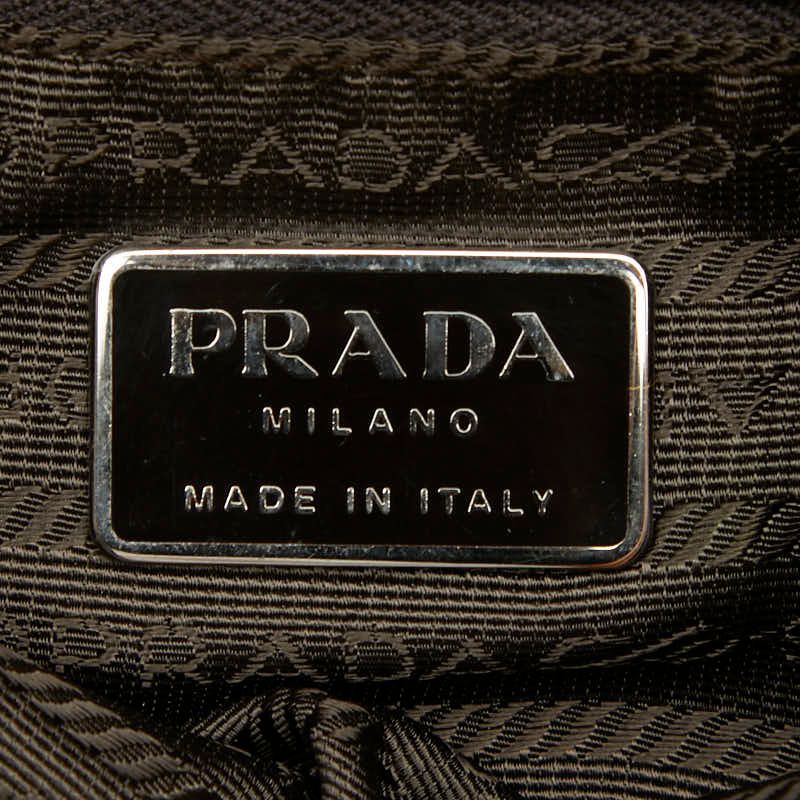 Prada One Shoulder Bag Brown Wool Haraco — view 9