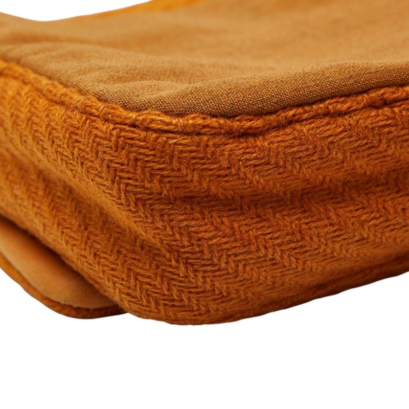 Prada One Shoulder Bag Brown Wool Haraco — view 7