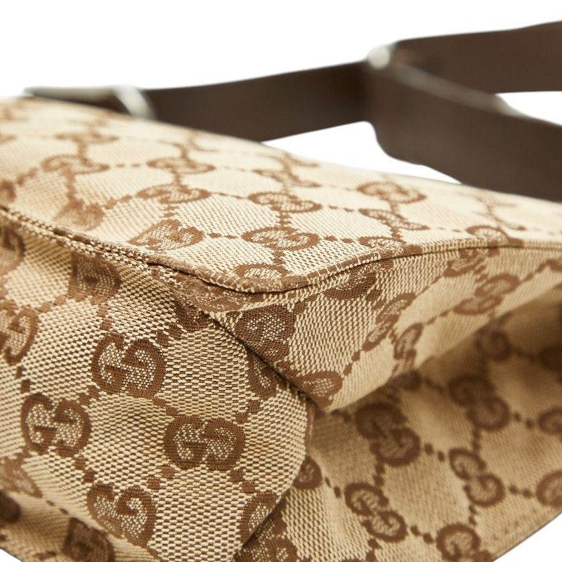 Gucci GG Canvas Crossbody Shoulder Bag Beige Brown — view 6