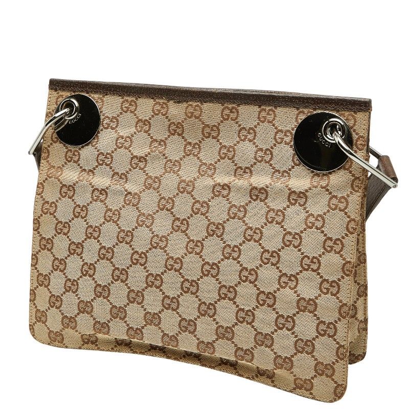 Gucci GG Canvas Crossbody Shoulder Bag Beige Brown — view 2