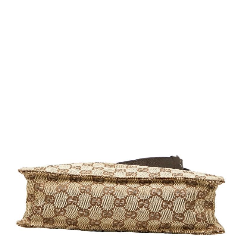 Gucci GG Canvas Crossbody Shoulder Bag Beige Brown — view 3