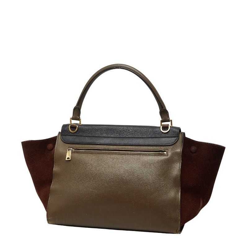 Celine Trapeze 2-Way Shoulder Bag Brown Black Leather — view 2