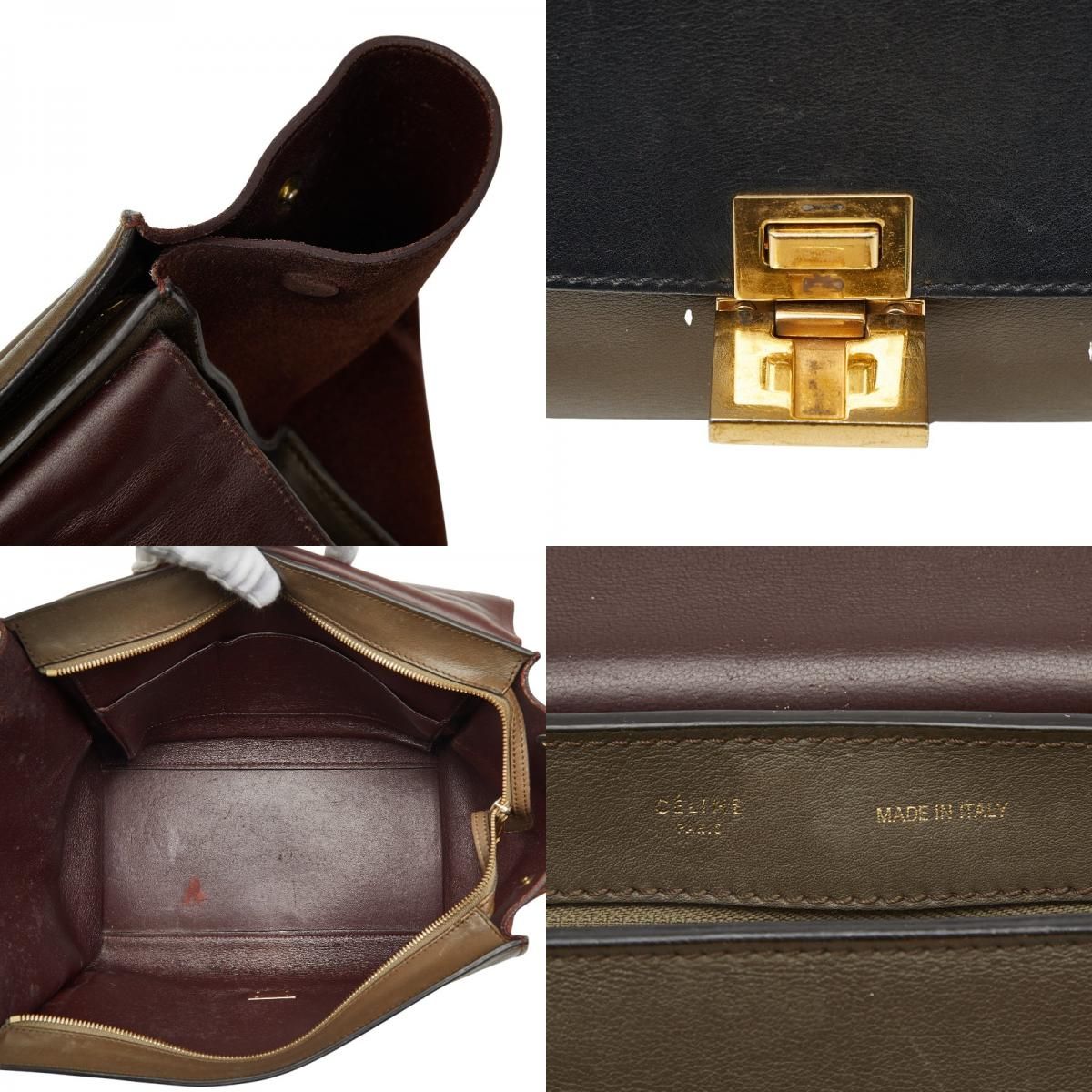 Celine Trapeze 2-Way Shoulder Bag Brown Black Leather — view 9