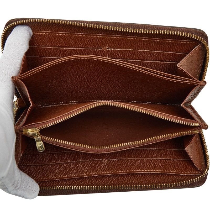 Louis Vuitton Monogram Zippy Long Wallet Zip Around Brown — view 6