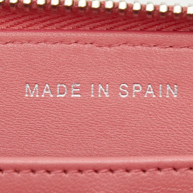 Chanel CC Logo Quilted Zip Around Wallet Pink Lambskin — view 9