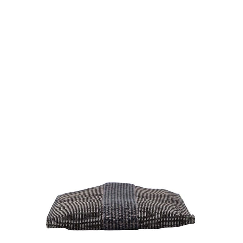 Hermes Her Line Crossbody Shoulder Bag Pochette Gray Black Canvas — view 3