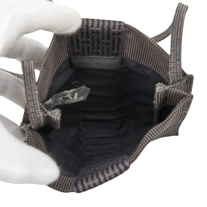 Hermes Her Line Crossbody Shoulder Bag Pochette Gray Black Canvas — view 7
