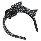 Chanel CC Logo Headband Hair Black White Silk — view 2