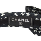 Chanel CC Logo Headband Hair Black White Silk — view 5