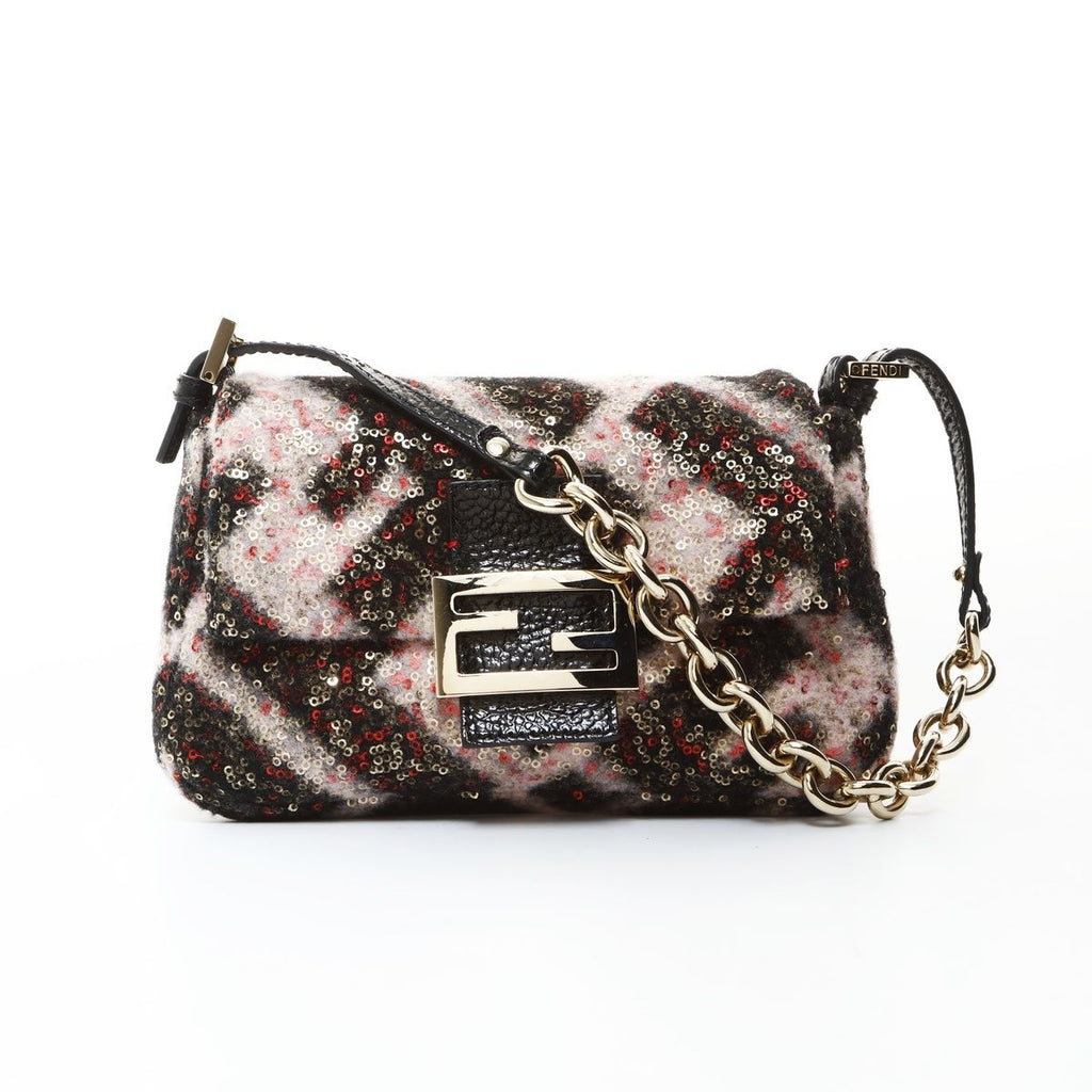 Fendi Shoulder Bag Pink Mini Mamma Wool — view 2