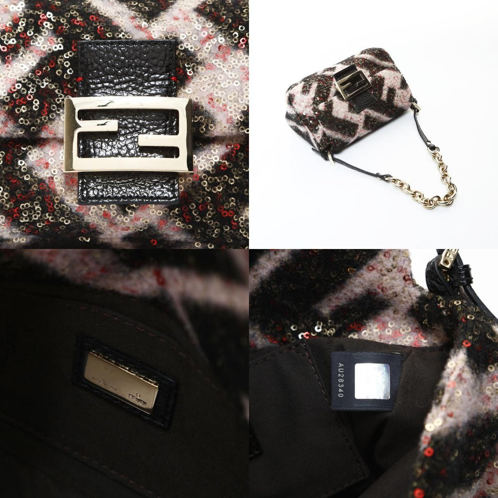 Fendi Shoulder Bag Pink Mini Mamma Wool — view 9