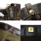 Fendi Tote Zucca Canvas Leather Brown Vertical Shape — view 7