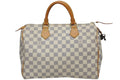 Louis Vuitton Damier Azur Speedy 30 Handbag White Gold Logo