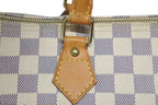 Louis Vuitton Damier Azur Speedy 30 Handbag White Gold Logo — view 5