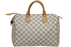 Louis Vuitton Damier Azur Speedy 30 Handbag White Gold Logo — view 2
