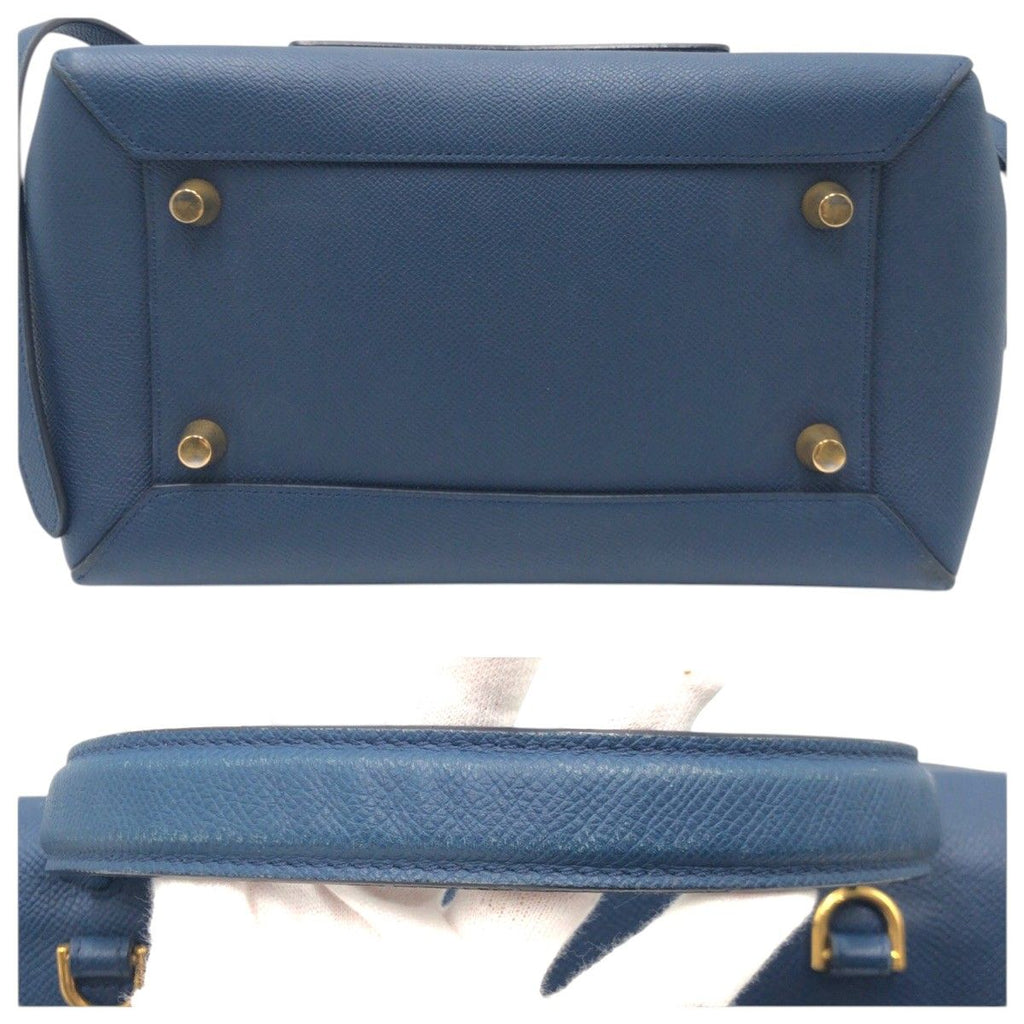 Celine Flap Belt Bag Mini Blue Leather — view 7