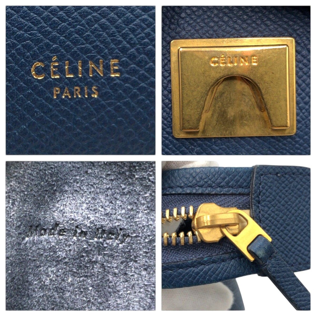 Celine Flap Belt Bag Mini Blue Leather — view 3