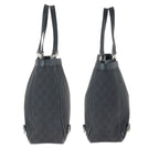 Gucci Abbey Black Silver GG Canvas Leather Tote Shoulder Bag — view 8