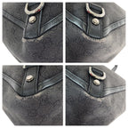Gucci Abbey Black Silver GG Canvas Leather Tote Shoulder Bag — view 3