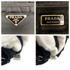 Prada Tessuto Black Silver Nylon Shoulder Bag — view 4