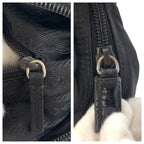 Prada Tessuto Black Silver Nylon Shoulder Bag — view 6