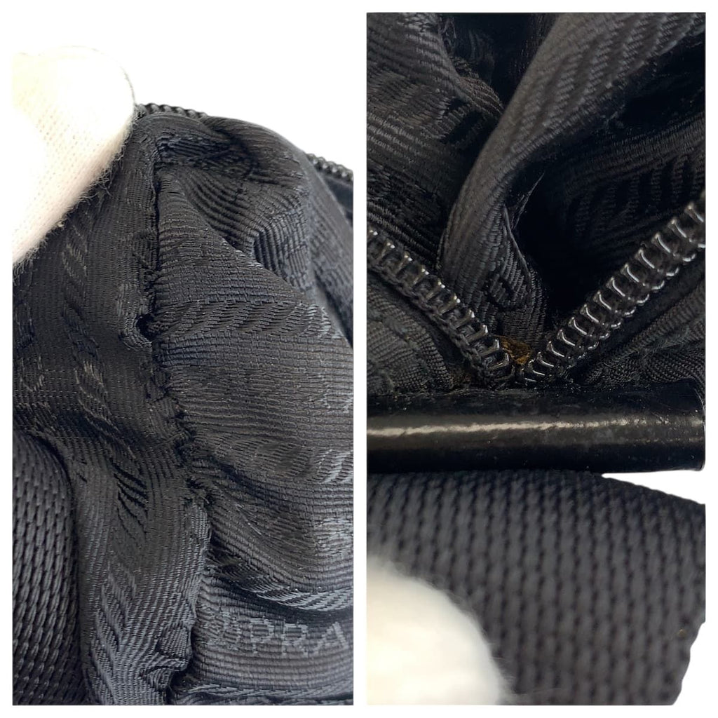 Prada Tessuto Black Silver Nylon Shoulder Bag — view 5