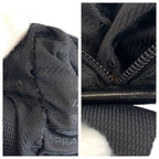 Prada Tessuto Black Silver Nylon Shoulder Bag — view 5