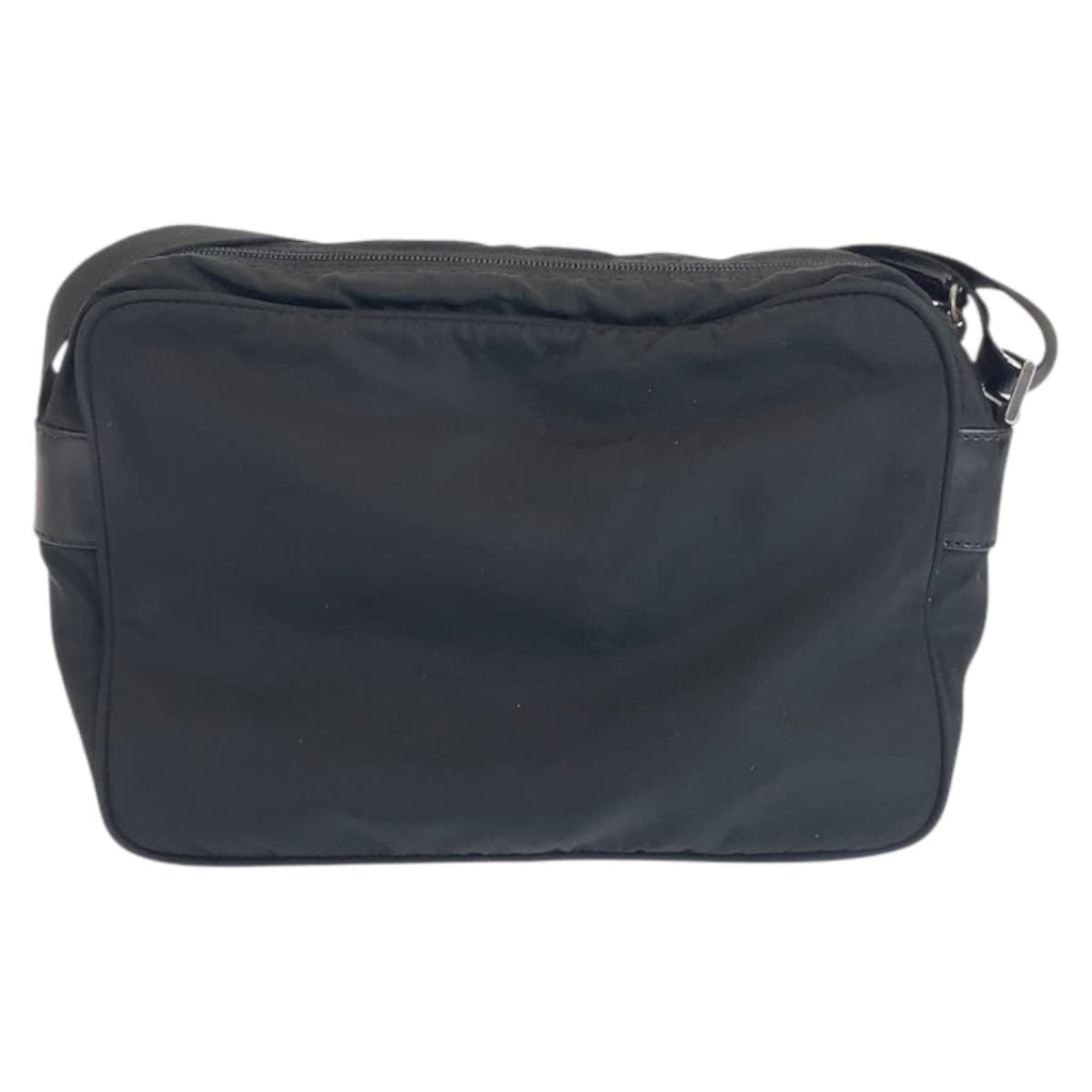Prada Tessuto Black Silver Nylon Shoulder Bag — view 2