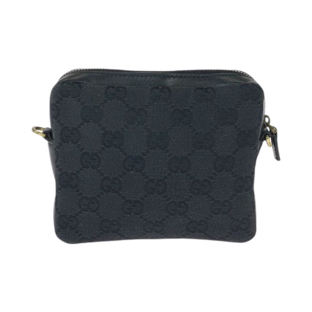 Gucci Black Gold GG Canvas Leather Shoulder Bag Mini — view 2