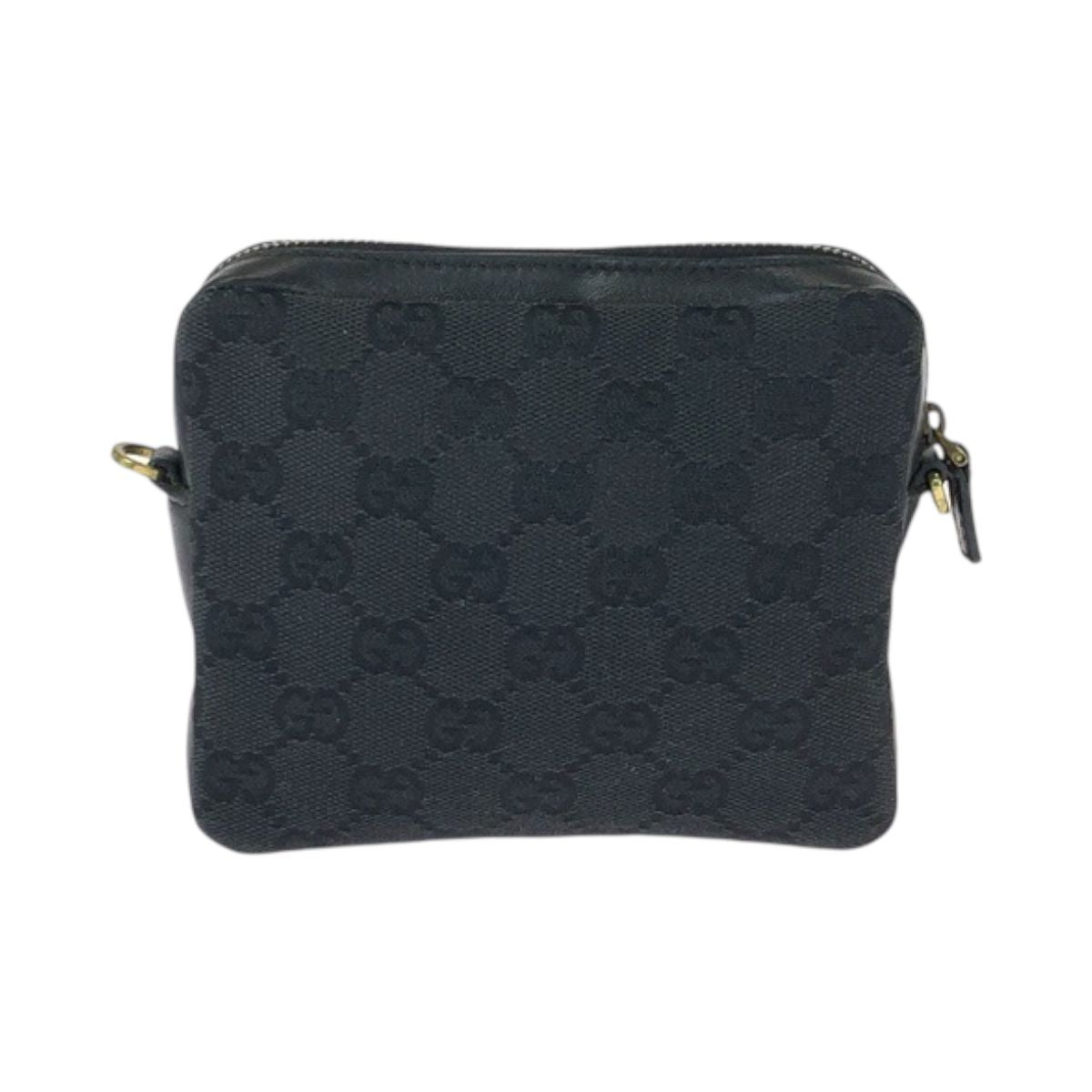 Gucci Black Gold GG Canvas Leather Shoulder Bag Mini — view 2