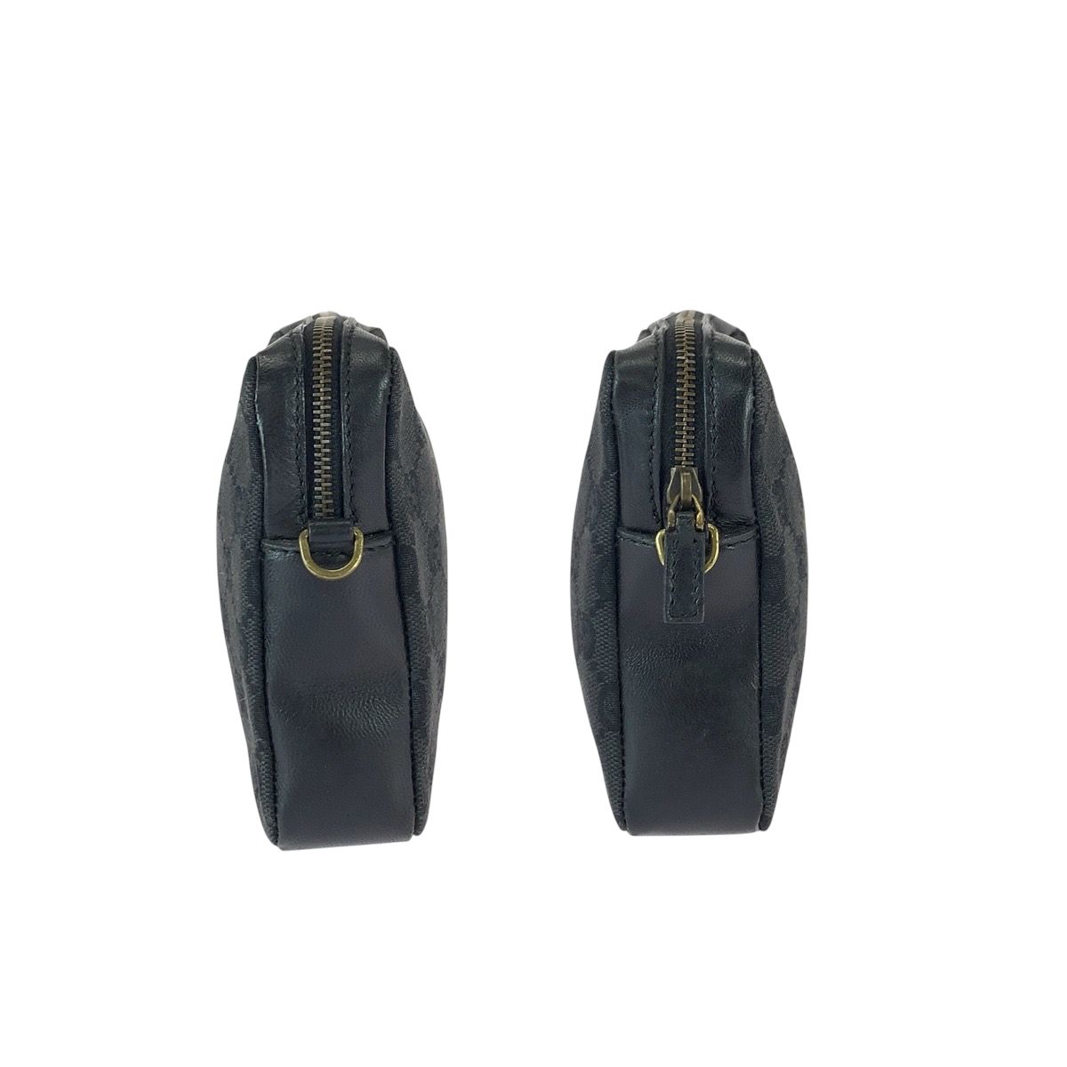 Gucci Black Gold GG Canvas Leather Shoulder Bag Mini — view 8