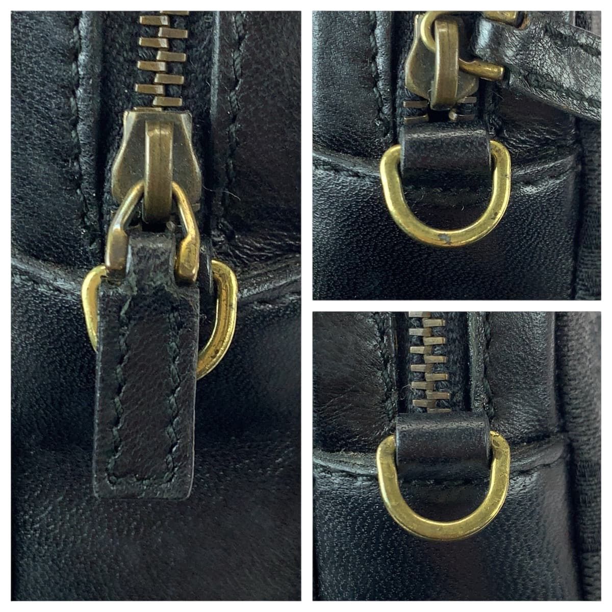 Gucci Black Gold GG Canvas Leather Shoulder Bag Mini — view 6