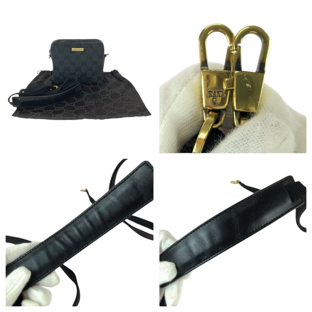 Gucci Black Gold GG Canvas Leather Shoulder Bag Mini — view 5