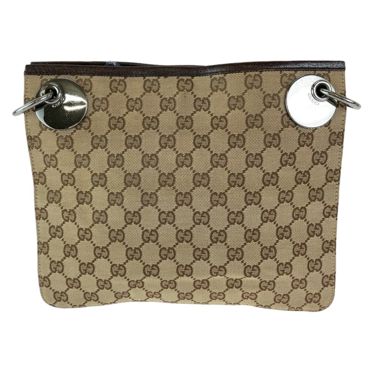 Gucci Eclipse Brown Silver GG Canvas Shoulder Bag — view 2