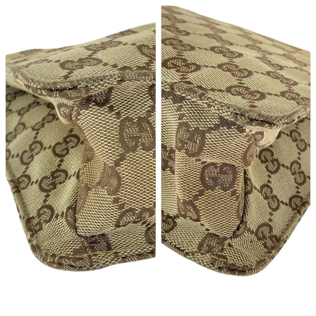 Gucci Eclipse Brown Silver GG Canvas Shoulder Bag — view 3