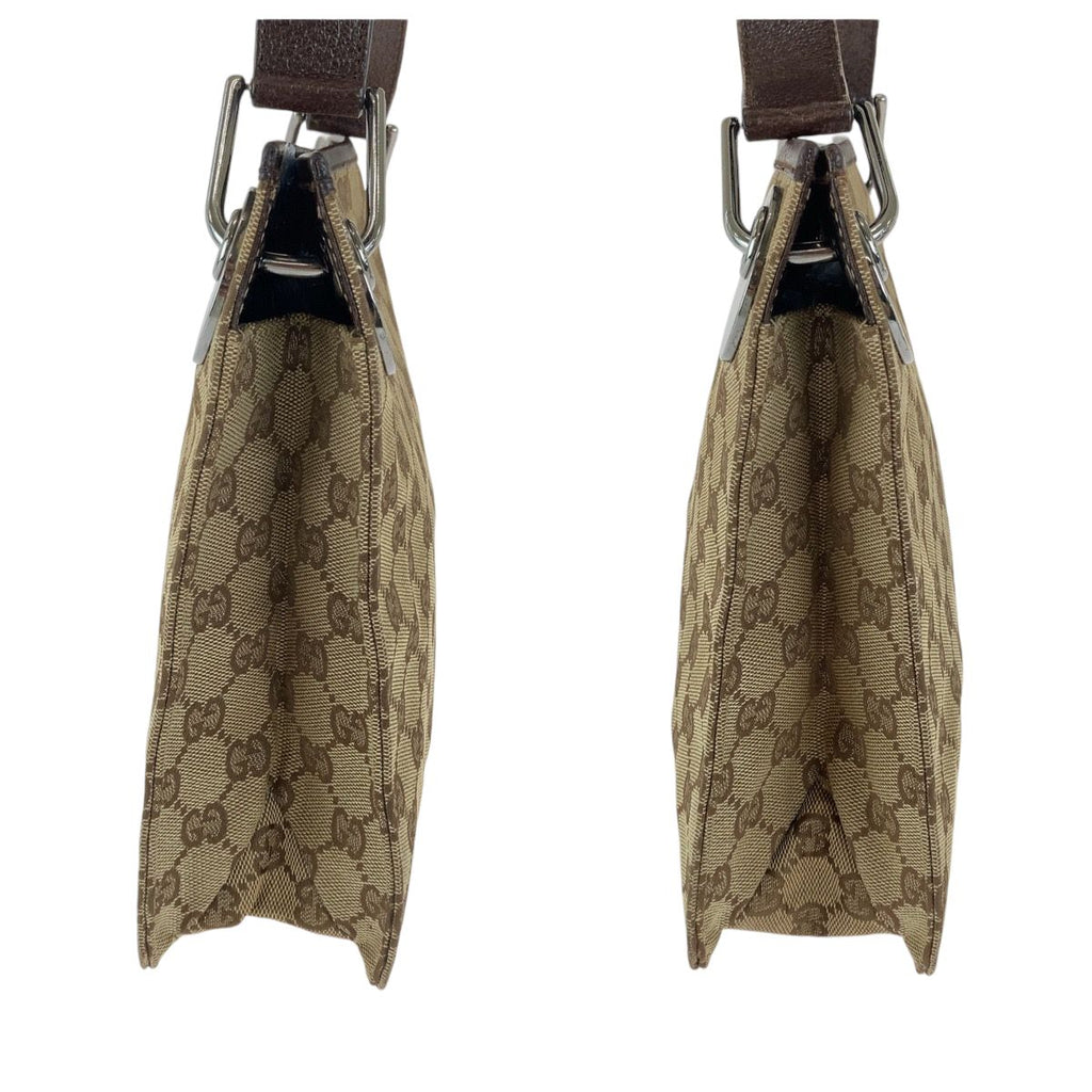 Gucci Eclipse Brown Silver GG Canvas Shoulder Bag — view 8