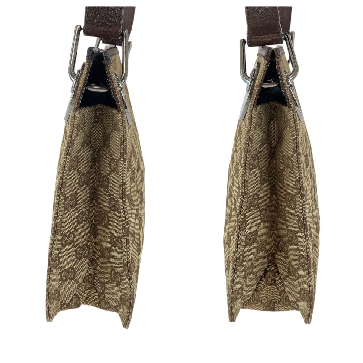 Gucci Eclipse Brown Silver GG Canvas Shoulder Bag — view 8