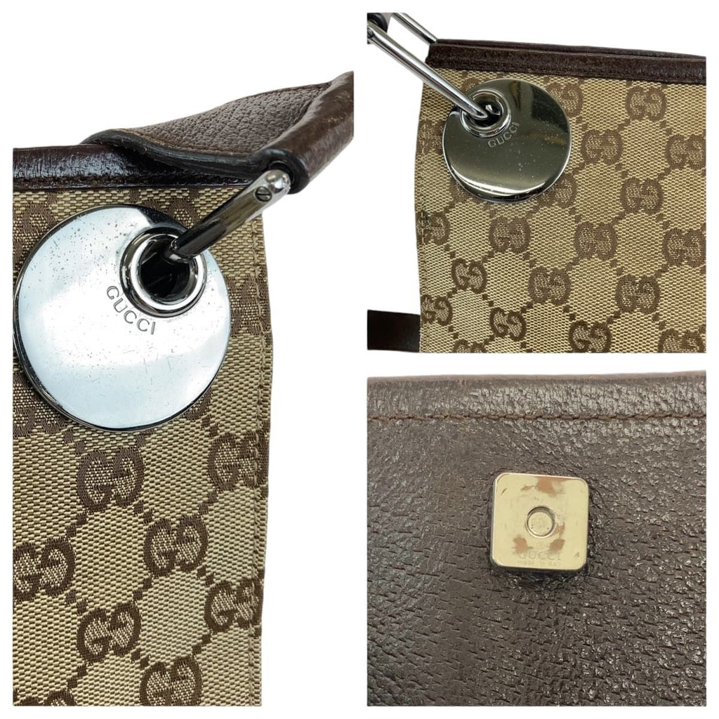 Gucci Eclipse Brown Silver GG Canvas Shoulder Bag — view 6