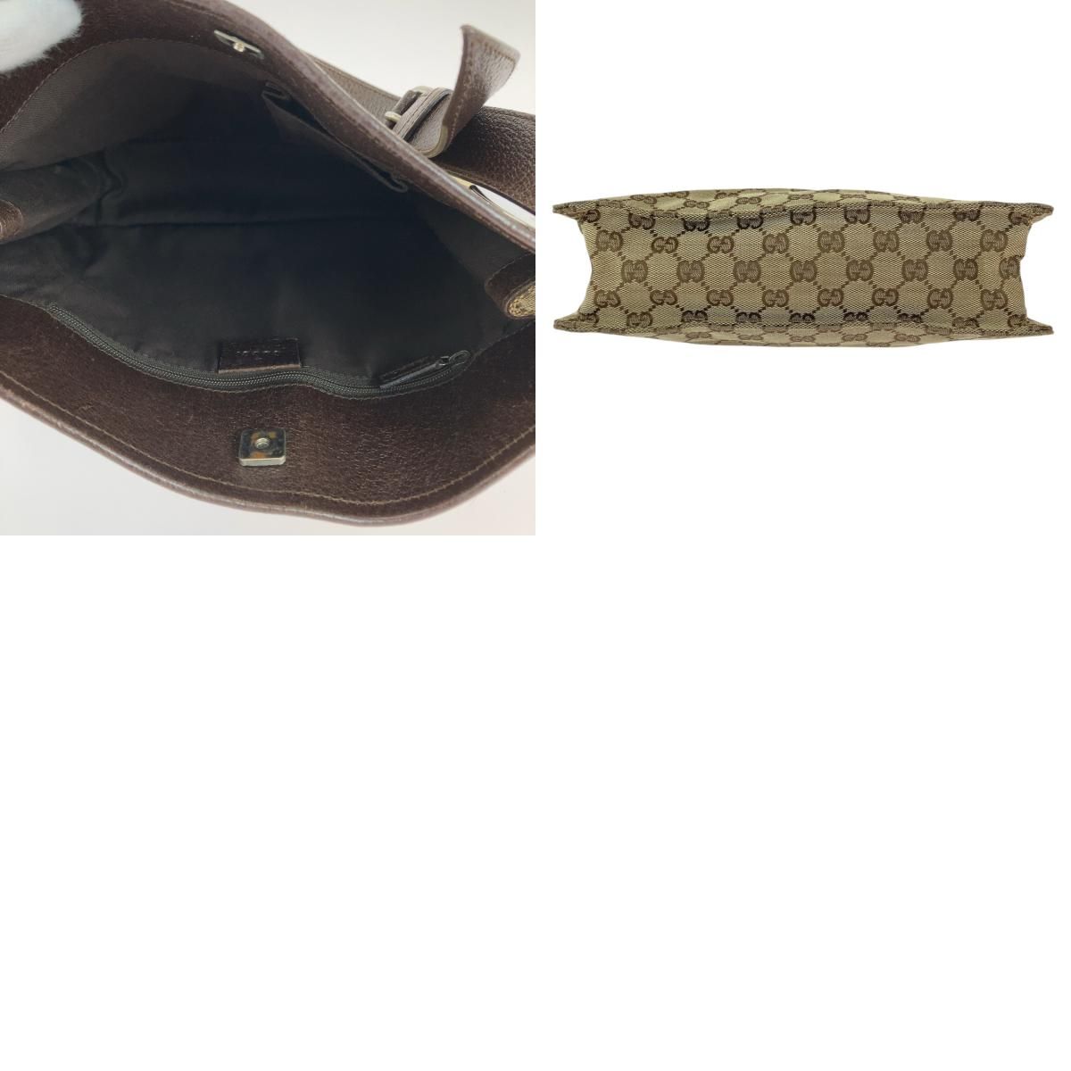 Gucci Eclipse Brown Silver GG Canvas Shoulder Bag — view 9
