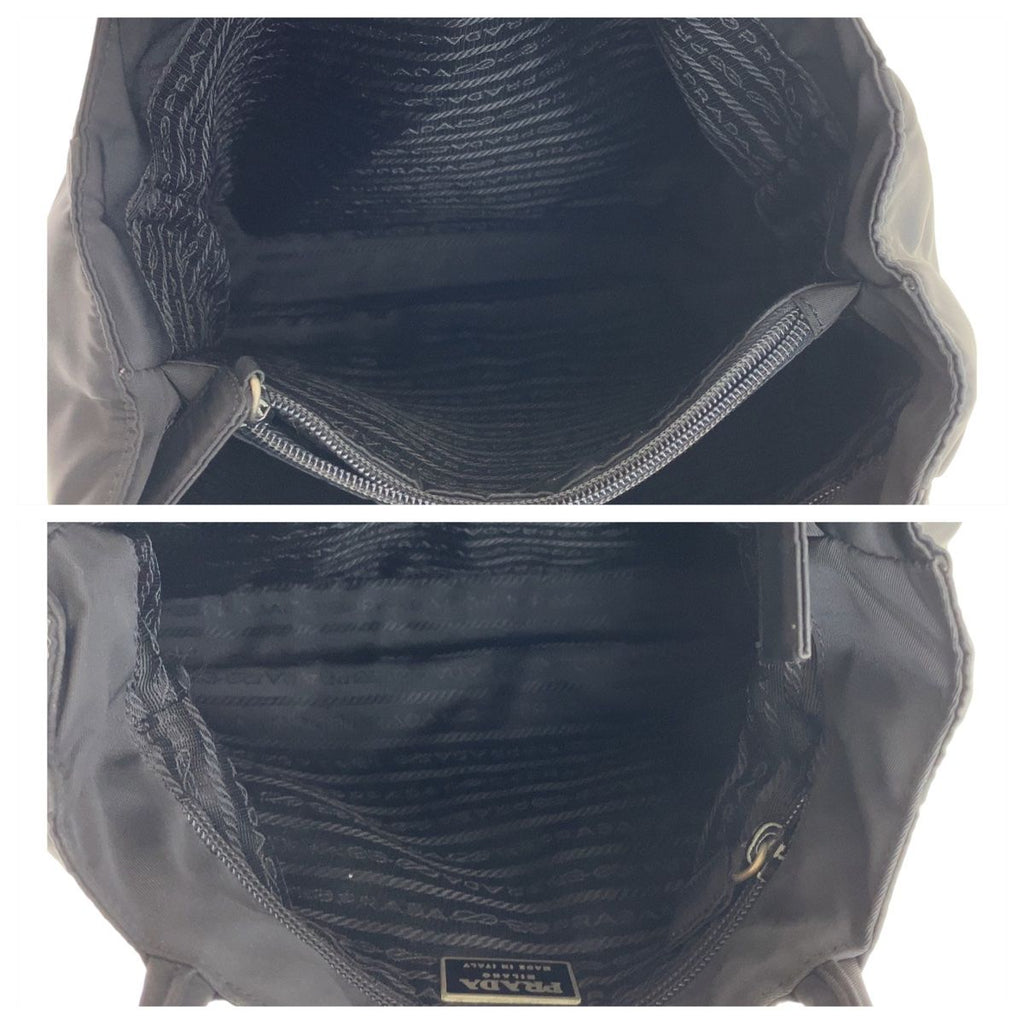 Prada Tessuto Black Silver Nylon Tote — view 8