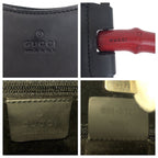 Gucci Bamboo Black Red Leather 001 Shoulder Bag Hobo — view 4