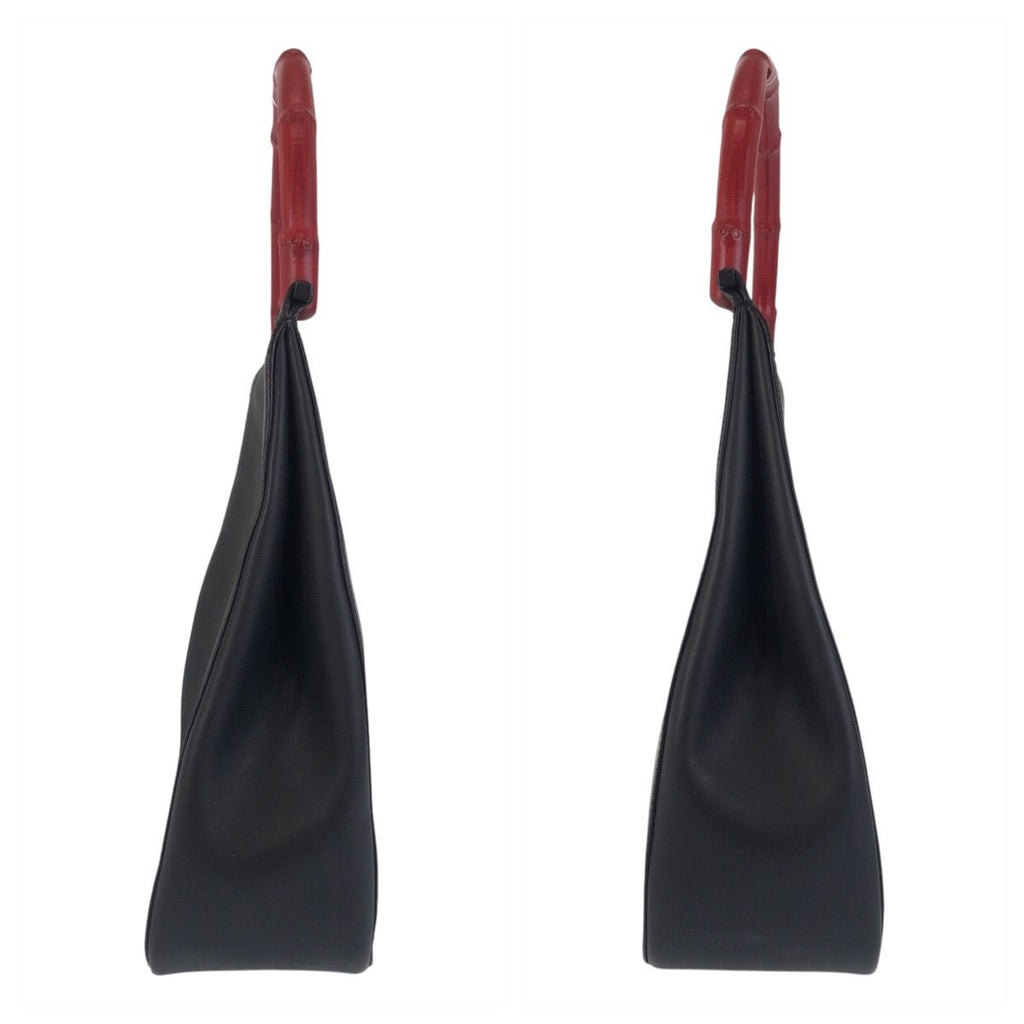 Gucci Bamboo Black Red Leather 001 Shoulder Bag Hobo — view 7
