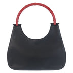Gucci Bamboo Black Red Leather 001 Shoulder Bag Hobo — view 2