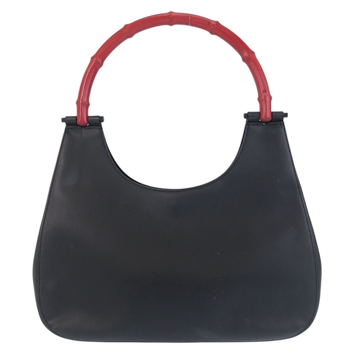 Gucci Bamboo Black Red Leather 001 Shoulder Bag Hobo — view 2
