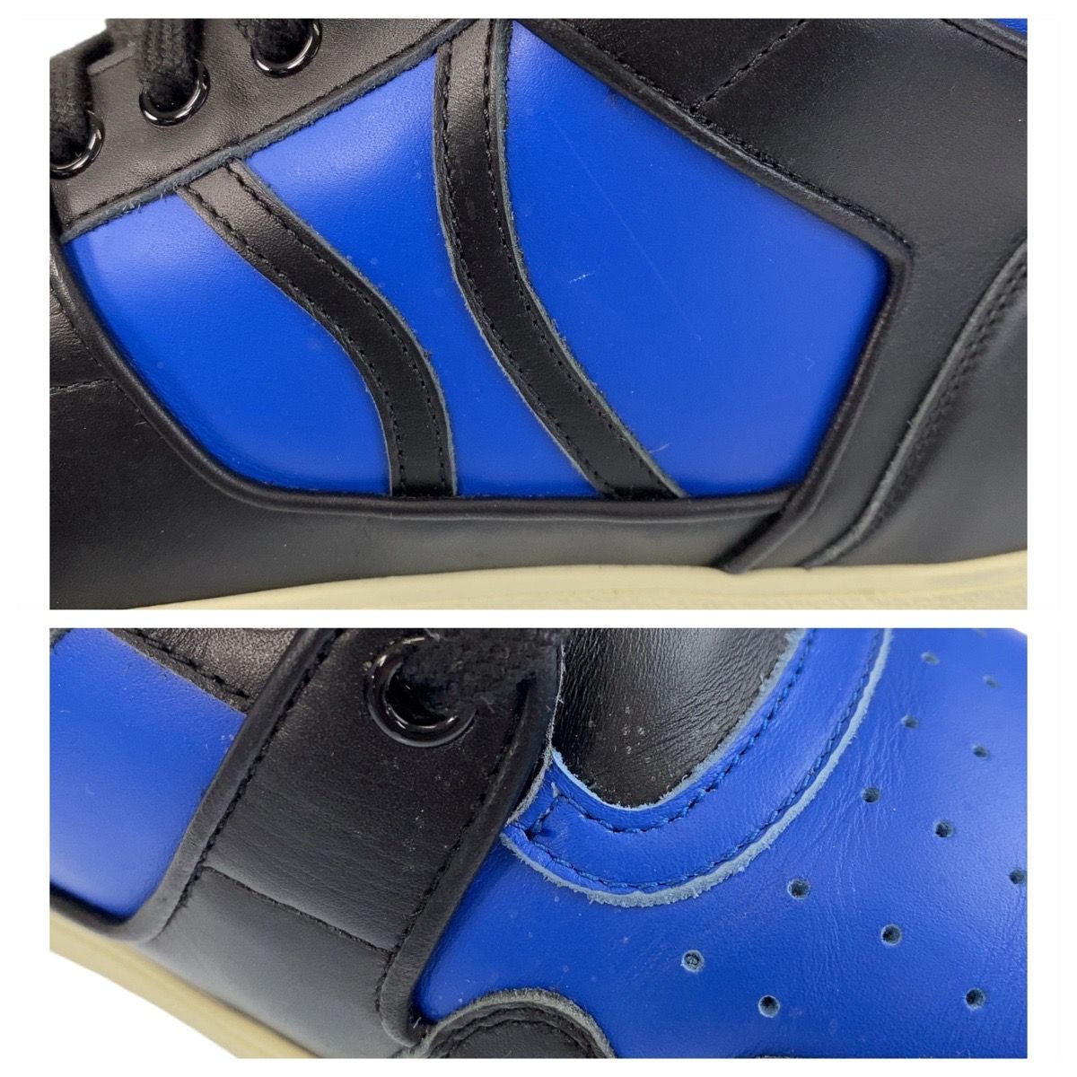 Celine 43 Blue Black Leather Sneakers High Cut — view 6