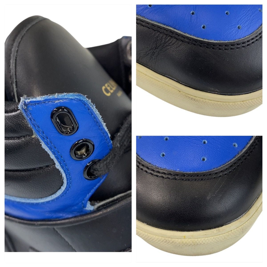 Celine 43 Blue Black Leather Sneakers High Cut — view 5