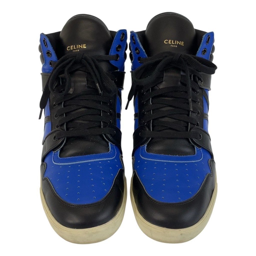 Celine 43 Blue Black Leather Sneakers High Cut — view 9