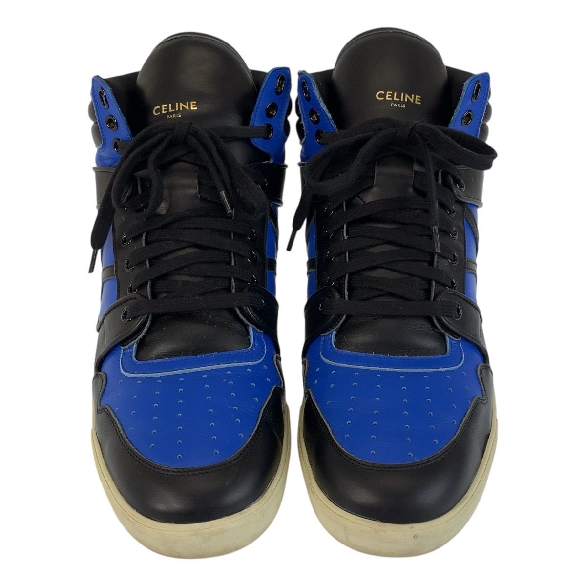 Celine 43 Blue Black Leather Sneakers High Cut — view 9